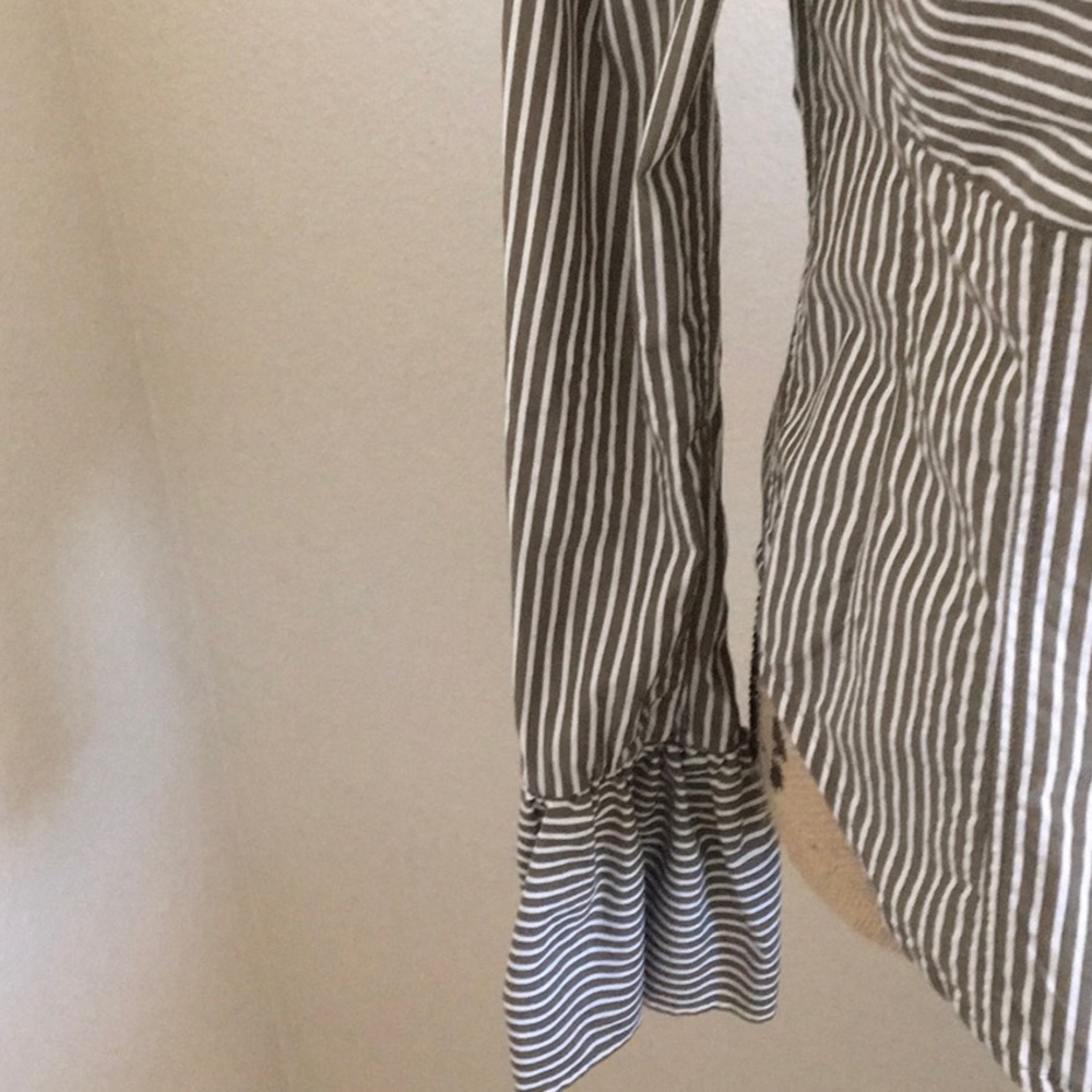 Frame striped blouse with ruffled cuffs - Picture 4 of 9